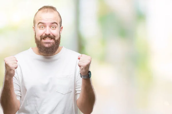 Junger Kaukasischer Hipster Mann Lässigem Shirt Vor Isoliertem Hintergrund Der — Stockfoto