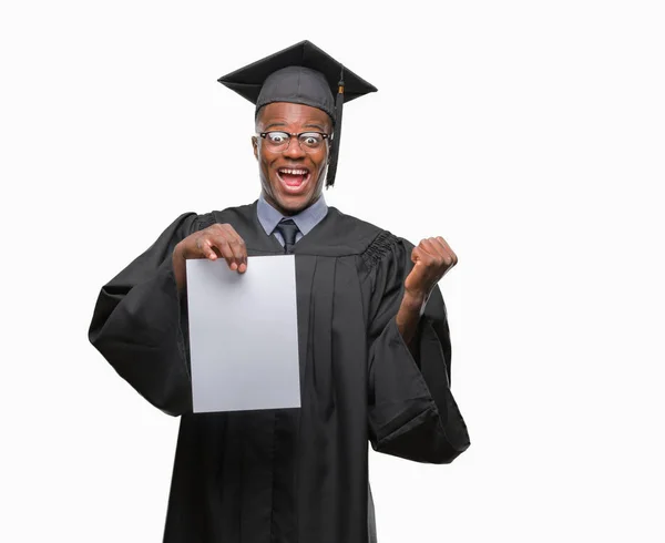 Young Studeerde Aan Afro Amerikaanse Man Met Blanco Papier Mate — Stockfoto