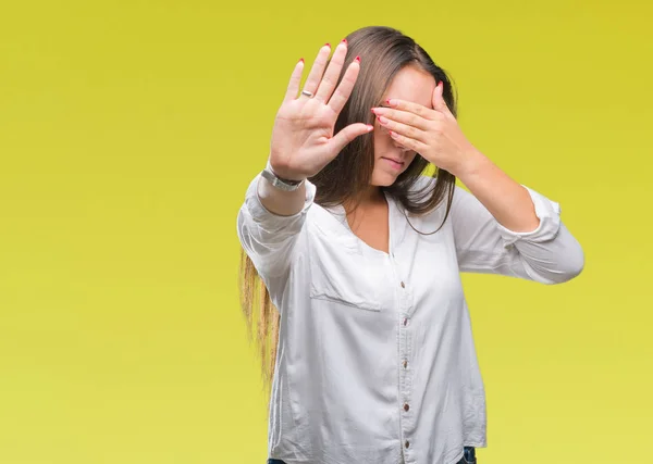 Mujer Negocios Hermosa Caucásica Joven Con Gafas Sobre Fondo Aislado — Foto de Stock