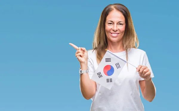 Güney Kore Bayrağı Izole Arka Plan Üzerinde Çok Mutlu Parmak — Stok fotoğraf
