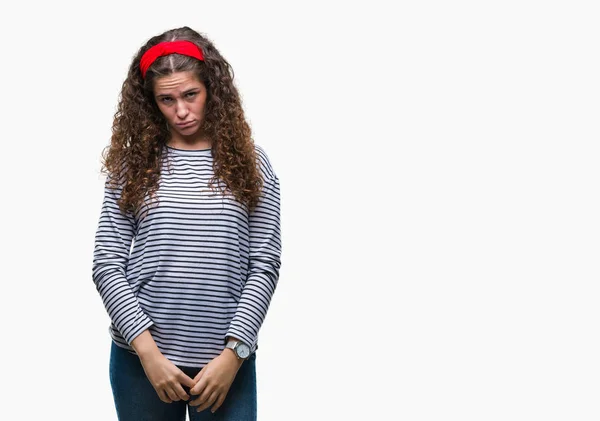소녀를 스웨터 줄무늬 — 스톡 사진