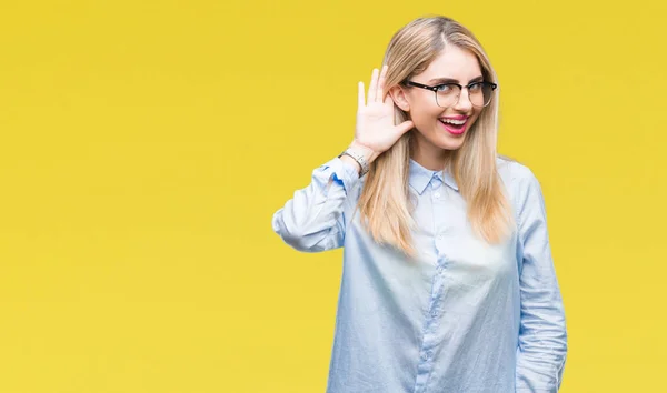 Joven Mujer Negocios Rubia Hermosa Con Gafas Sobre Fondo Aislado —  Fotos de Stock