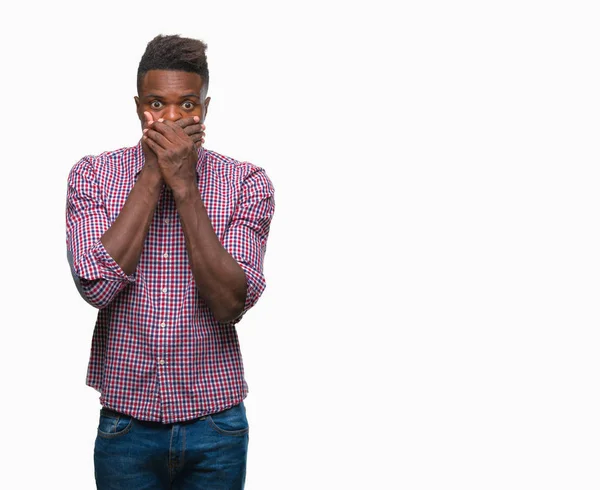 실수에 손으로 다루는 충격된 절연된 아프리카계 미국인 — 스톡 사진