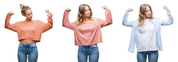 Joven Hermosa Joven Con Mirada Casual Sobre Fondo Blanco Aislado — Foto de Stock