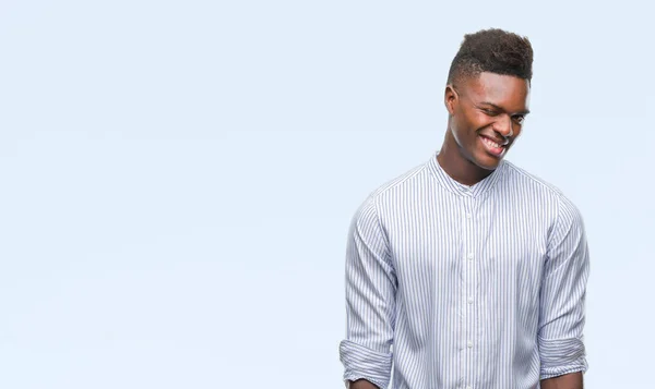 Young African American Man Isolated Background Winking Looking Camera Sexy — Stock Photo, Image