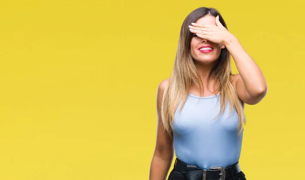 Jovem Bela Mulher Negócios Elegante Sobre Fundo Isolado Sorrindo Rindo — Fotografia de Stock