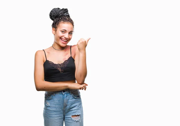 Cabelo Trançado Jovem Afro Americano Com Pigmentação Marca Nascimento Mancha — Fotografia de Stock