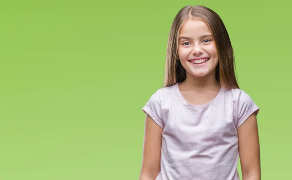 Joven Chica Hermosa Sobre Fondo Aislado Con Una Sonrisa Feliz —  Fotos de Stock