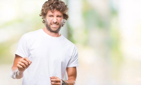 Handsome Hispanic Model Man Isolated Background Disgusted Expression Displeased Fearful — Stock Photo, Image