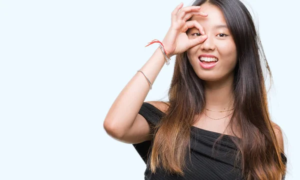 Jonge Aziatische Vrouw Geïsoleerde Achtergrond Doen Gebaar — Stockfoto