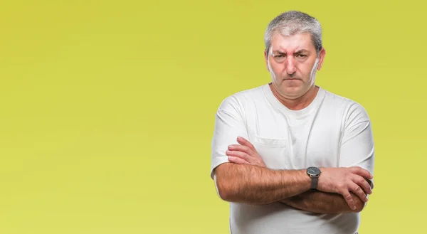 Handsome Senior Man Isolated Background Skeptic Nervous Disapproving Expression Face — Stock Photo, Image