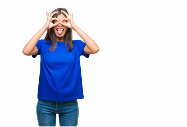 Young Asian Woman Isolated Background Doing Gesture — Stock Photo, Image