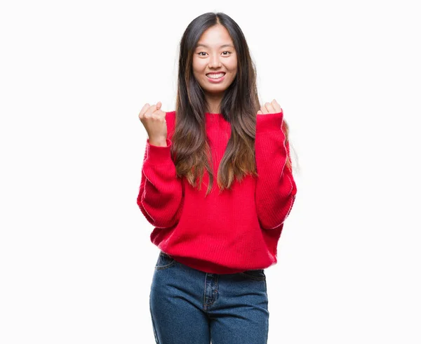 Молодая Азиатская Женщина Празднует Удивление Удивление Успех — стоковое фото