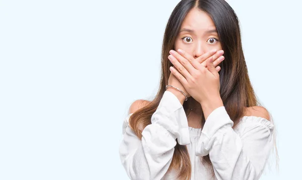 Wanita Asia Muda Terkejut Menutup Mulut Dengan Tangan — Stok Foto