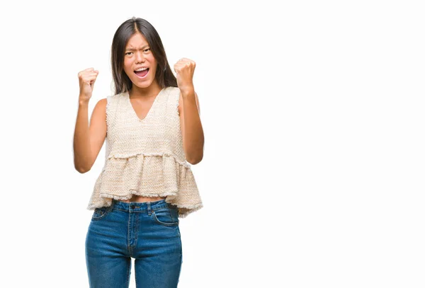 Jovem Mulher Asiática Muito Feliz Animado — Fotografia de Stock