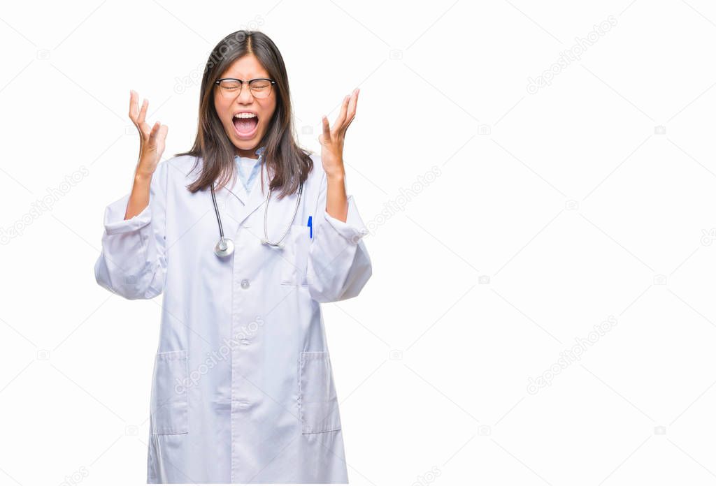 Screaming asian doctor long hair