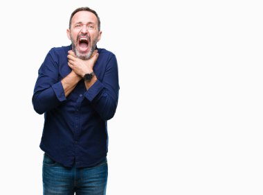 Orta yaş ağarmış komuta sizde izole arka plan bağırarak üzerinde ve çünkü boğmak acı kendi ellerimle öldürürüm. Sağlık sorunu. Yaralarından ve intihar kavramı.