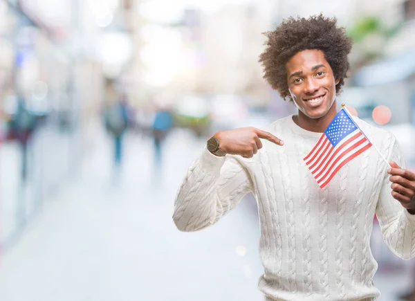 Bandera Hombre Afroamericano Estados Unidos América Sobre Fondo Aislado Con —  Fotos de Stock