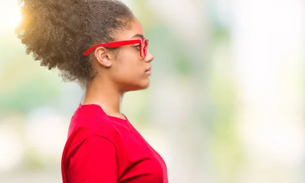 Unga Afro Amerikansk Kvinna Som Bär Glasögon Över Isolerade Bakgrund — Stockfoto