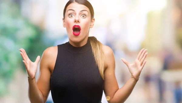 Young Beautiful Elegant Business Woman Isolated Background Crazy Mad Shouting — Stock Photo, Image