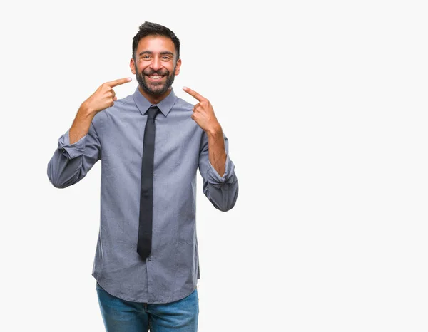 Ενηλίκων Ισπανόφωνος Επιχείρηση Άνθρωπος Πέρα Από Απομονωμένο Υπόβαθρο Χαμογελώντας Αυτοπεποίθηση — Φωτογραφία Αρχείου