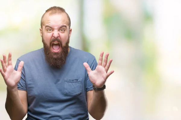 Joven Hombre Hipster Caucásico Sobre Fondo Aislado Celebrando Loco Sorprendido —  Fotos de Stock