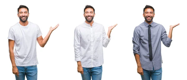 Collage Eines Gut Aussehenden Jungen Indischen Mannes Mit Isoliertem Hintergrund — Stockfoto