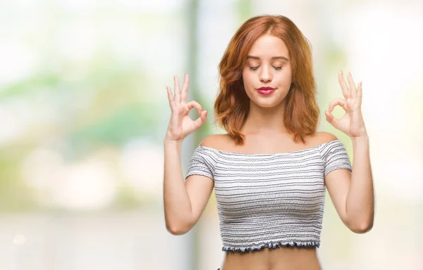 Junge Schöne Frau Über Isolierten Hintergrund Entspannen Und Lächelnd Mit — Stockfoto