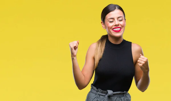 Joven Hermosa Mujer Negocios Elegante Sobre Fondo Aislado Muy Feliz — Foto de Stock