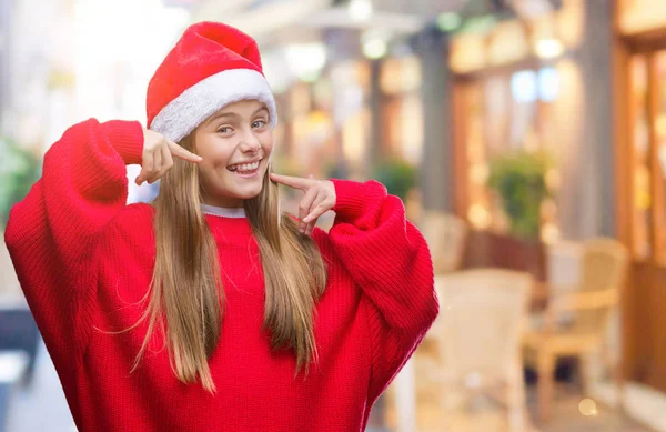 Young Beautiful Girl Wearing Christmas Hat Isolated Background Smiling Confident — Stock Photo, Image