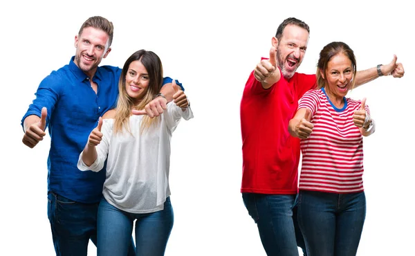 Collage Eines Jungen Und Reifen Verliebten Paares Vor Isoliertem Hintergrund — Stockfoto