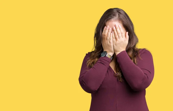 Bonita Atraente Size Jovem Mulher Vestindo Vestido Sobre Fundo Isolado — Fotografia de Stock