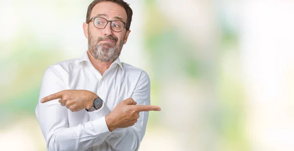 Bonito Homem Negócios Sênior Meia Idade Elegante Usando Óculos Sobre — Fotografia de Stock