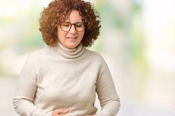 Beautiful Middle Ager Senior Woman Wearing Turtleneck Sweater Glasses Isolated — Stock Photo, Image