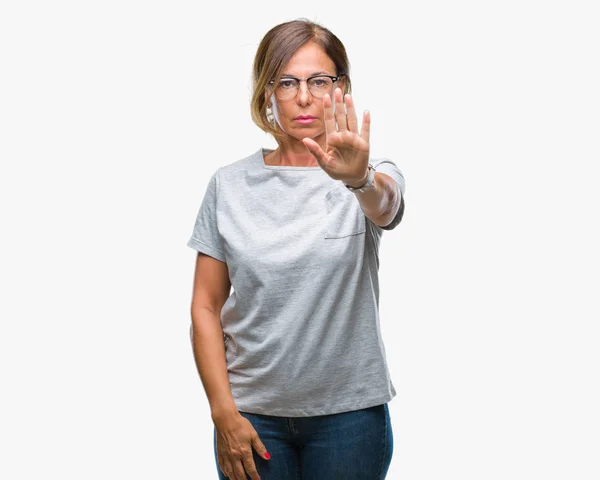 Eine Ältere Hispanische Frau Mittleren Alters Die Eine Brille Über — Stockfoto