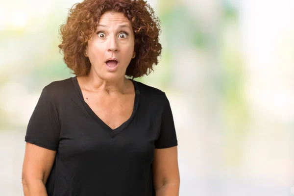 Beautiful Middle Ager Senior Woman Isolated Background Afraid Shocked Surprise — Stock Photo, Image