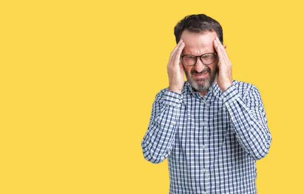 Bello Uomo Affari Anziano Elegante Mezza Età Che Indossa Occhiali — Foto Stock