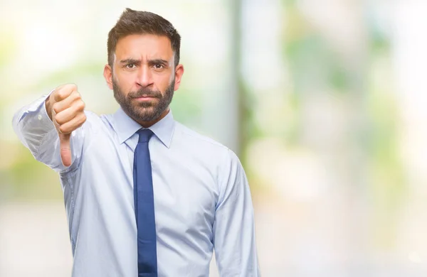 Hombre Negocios Hispano Adulto Con Antecedentes Aislados Que Parecen Infelices —  Fotos de Stock