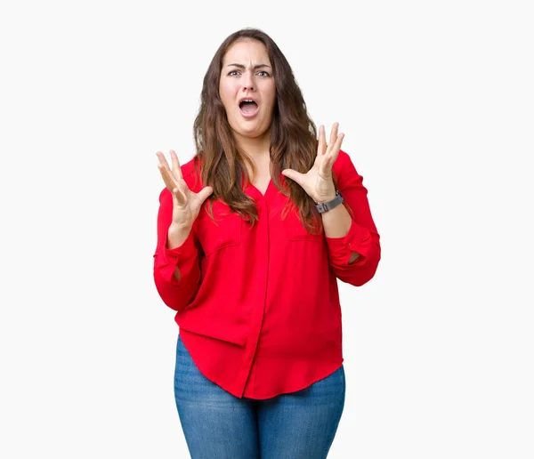 Beautiful Size Young Business Woman Isolated Background Crazy Mad Shouting — Stock Photo, Image