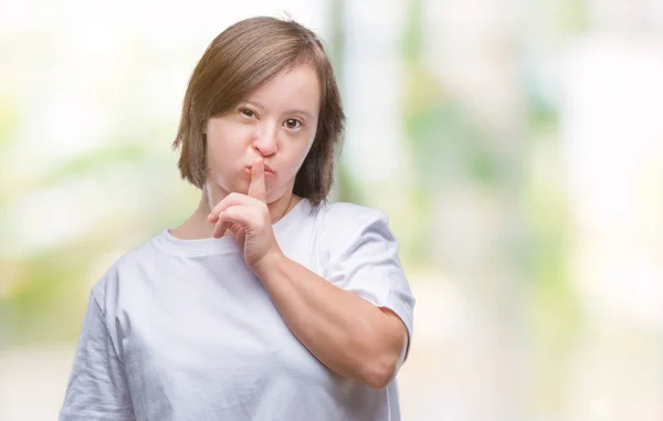 Jonge Volwassen Vrouw Met Het Syndroom Van Geïsoleerde Achtergrond Vragen — Stockfoto