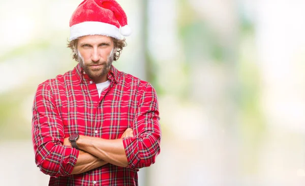 Hispánský Aristokratickým Model Nosí Santa Claus Vánoční Nad Samostatný Pozadí — Stock fotografie