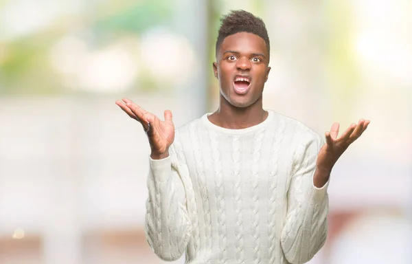 Fiatal Afroamerikai Férfi Elszigetelt Háttér Őrült Őrült Kiabálás Ordítás Agresszív — Stock Fotó