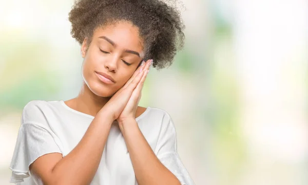 Jovem Afro Americana Sobre Fundo Isolado Dormindo Cansado Sonhando Posando — Fotografia de Stock