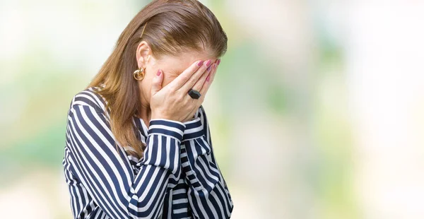 Mujer Negocios Madura Mediana Edad Sobre Fondo Aislado Con Expresión —  Fotos de Stock