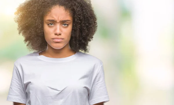 Mujer Afroamericana Joven Sobre Fondo Aislado Deprimido Preocupado Por Angustia — Foto de Stock