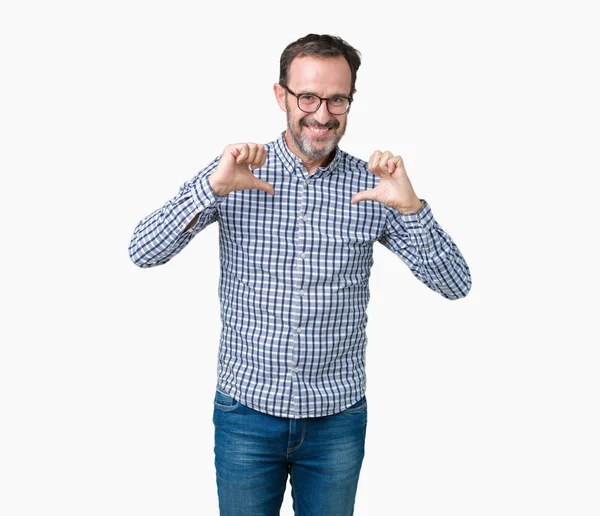 Schöner Älterer Eleganter Geschäftsmann Mittleren Alters Der Eine Brille Über — Stockfoto