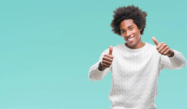 Afro American Man Isolated Background Approving Doing Positive Gesture Hand — Stock Photo, Image