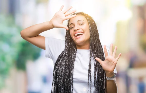 Young Gevlochten Hair Afrikaans Amerikaans Meisje Geïsoleerde Achtergrond Weergegeven Met — Stockfoto