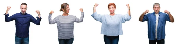 Collage Einer Gruppe Eleganter Menschen Mittleren Alters Und Älterer Menschen — Stockfoto