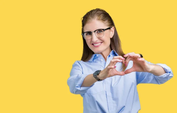 Schöne Reife Geschäftsfrau Mittleren Alters Mit Brille Vor Isoliertem Hintergrund — Stockfoto